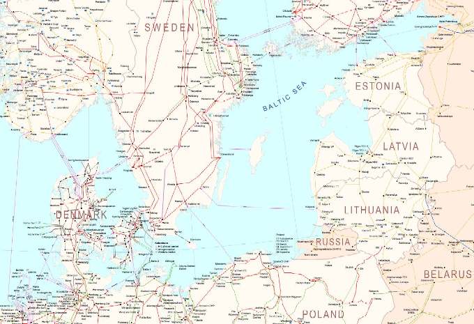 Põhja-Euroopa elektrisüsteemi kaart