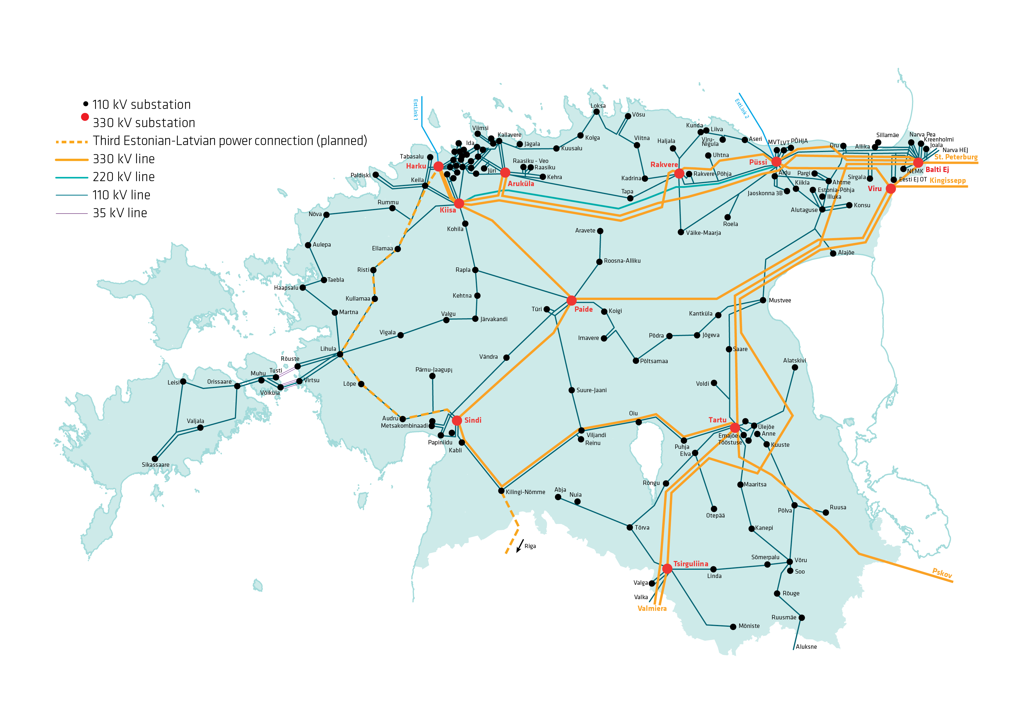 Map of the network | Elering